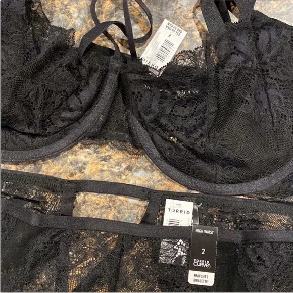 NWT TORRID SET- open cut out back high waist panty & strappy bra - Picture 6 of 10